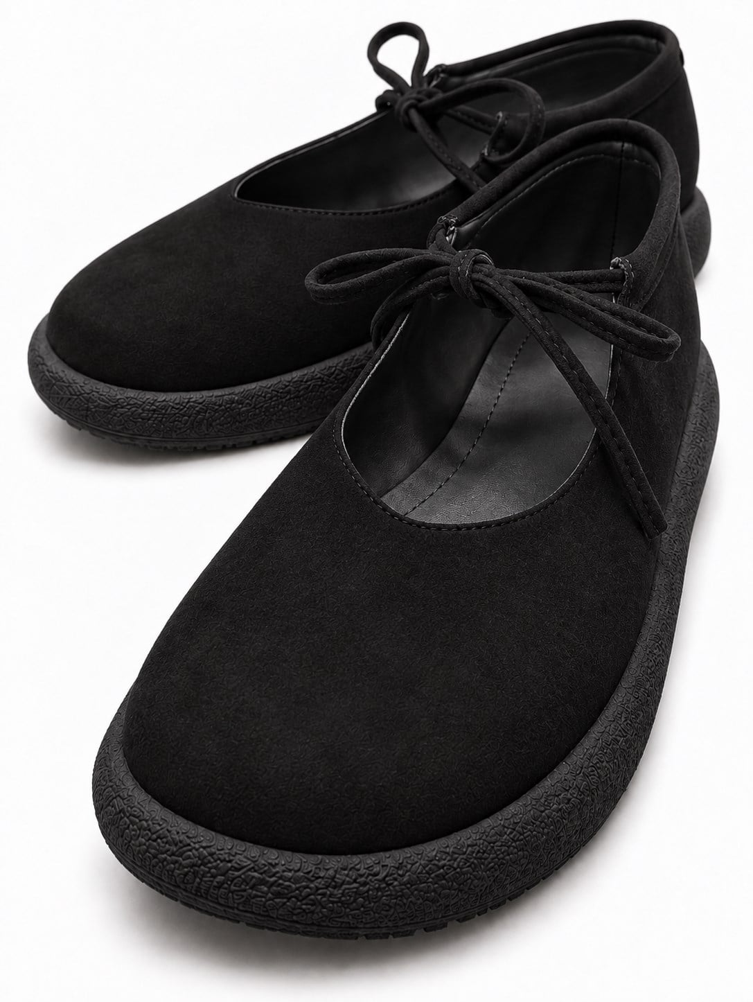 Kadın Tek Bağlı Sade Loafer SİYAH NUBUK