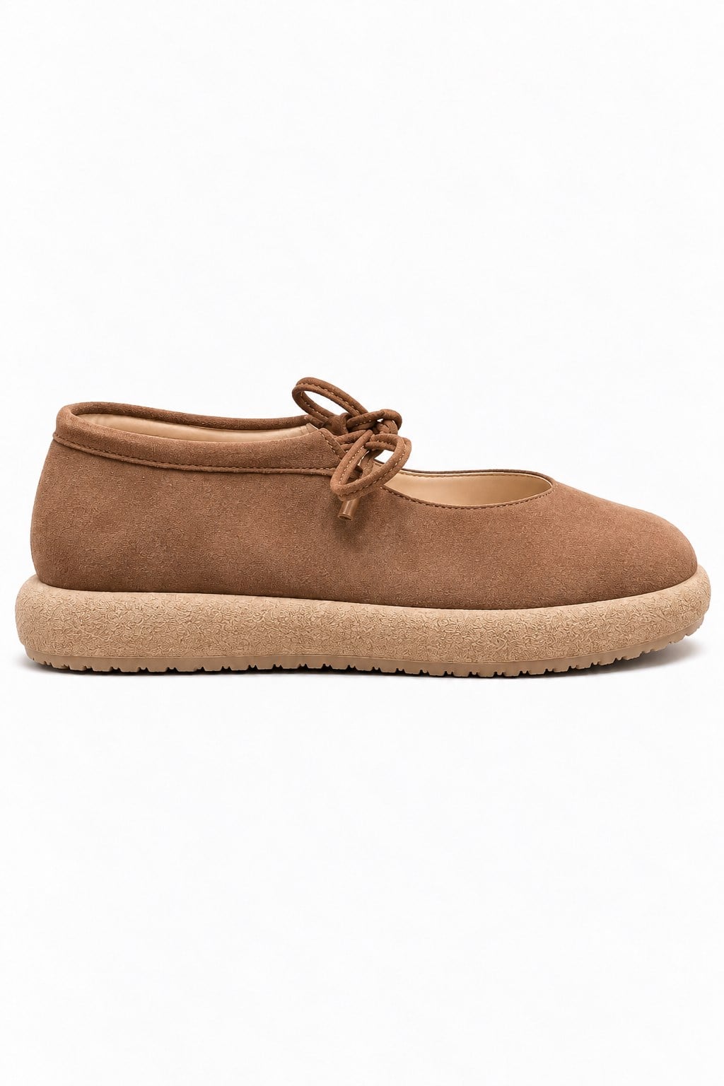 Kadın Tek Bağlı Sade Loafer TABA NUBUK