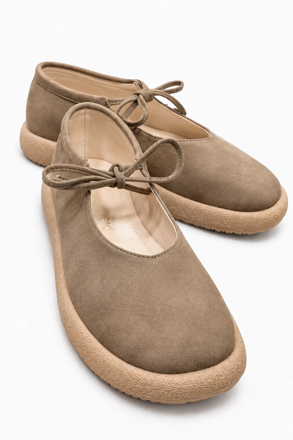 Kadın Tek Bağlı Sade Loafer VİZON NUBUK