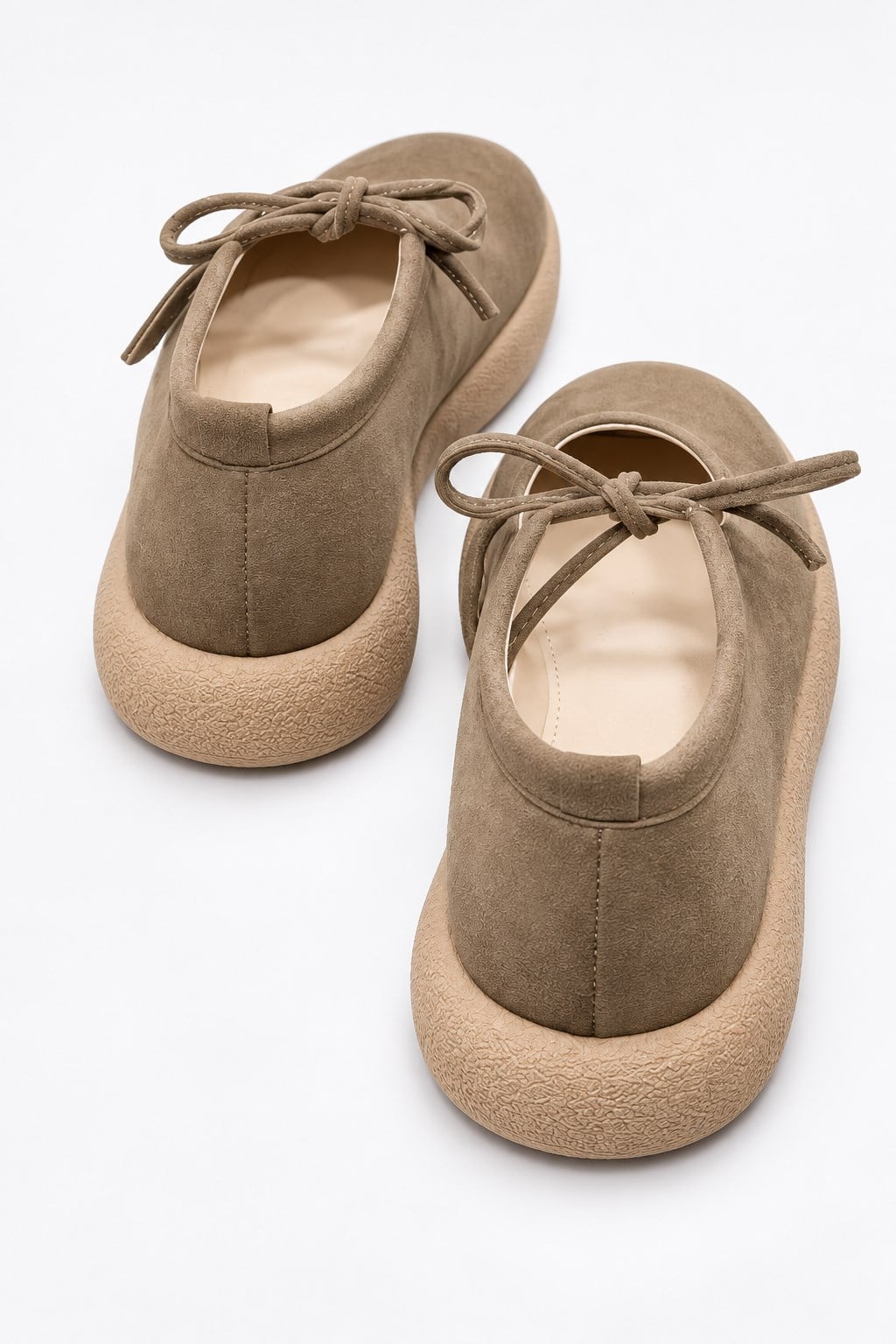 Kadın Tek Bağlı Sade Loafer VİZON NUBUK