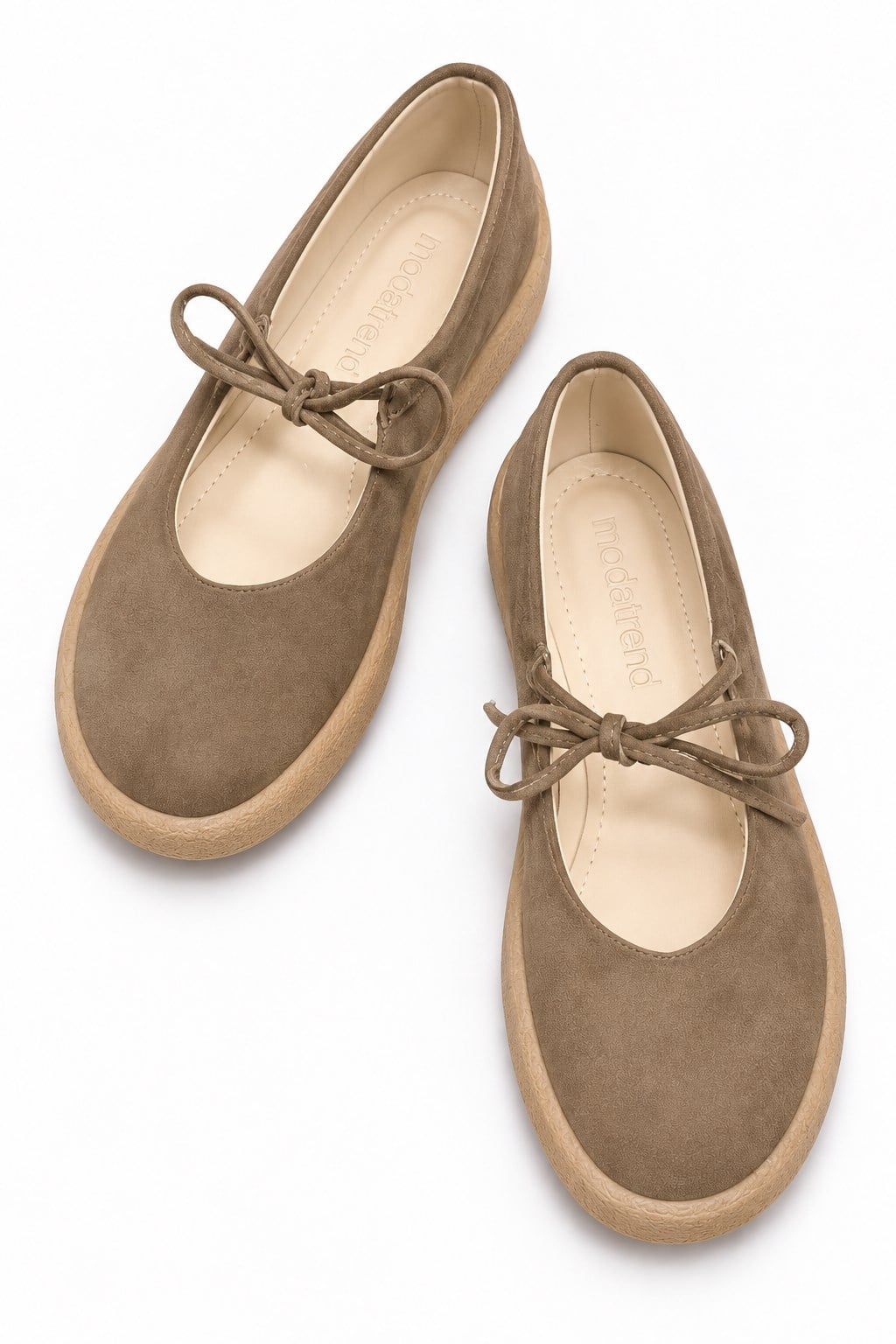 Kadın Tek Bağlı Sade Loafer VİZON NUBUK