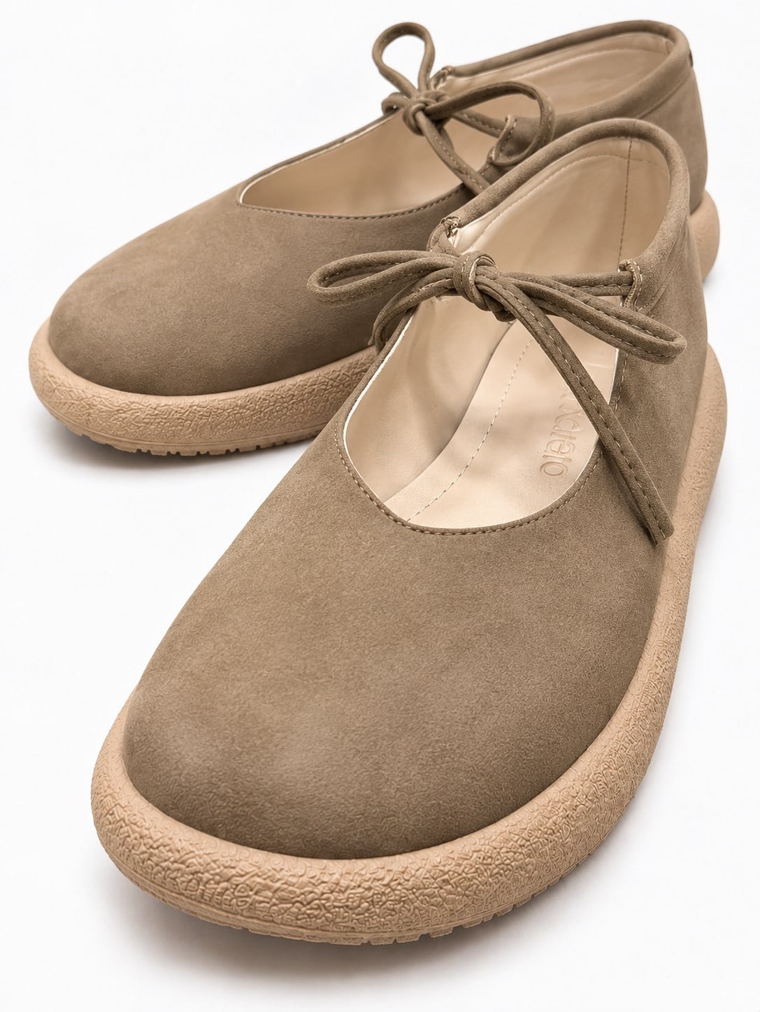 Kadın Tek Bağlı Sade Loafer VİZON NUBUK