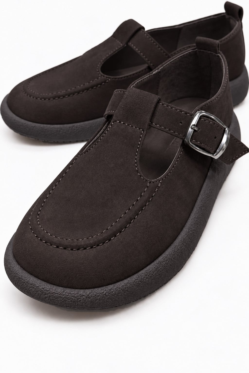 Kadın Tokalı Kemerli Loafer KAHVE NUBUK
