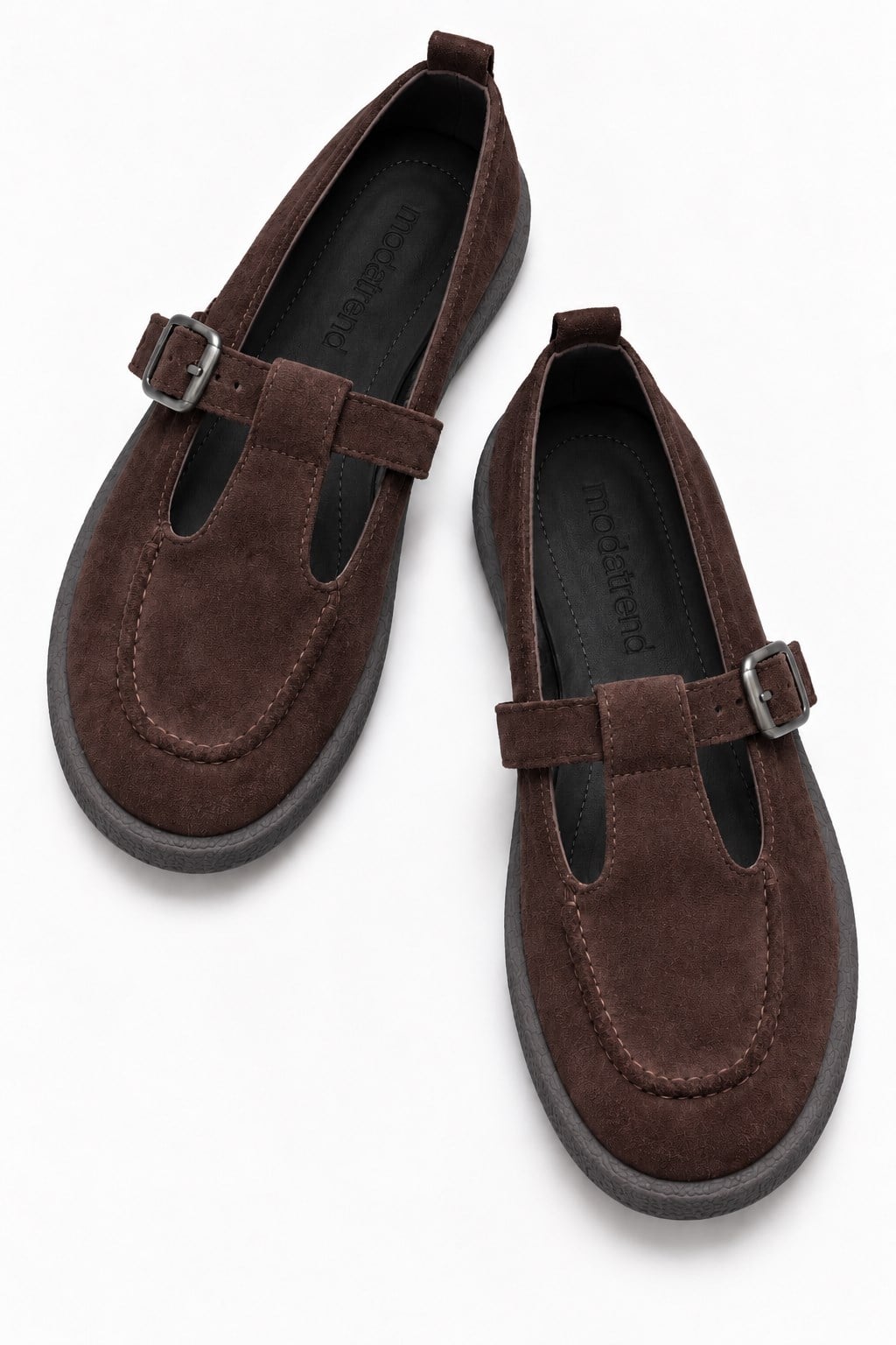 Kadın Tokalı Kemerli Loafer KAHVE SÜET