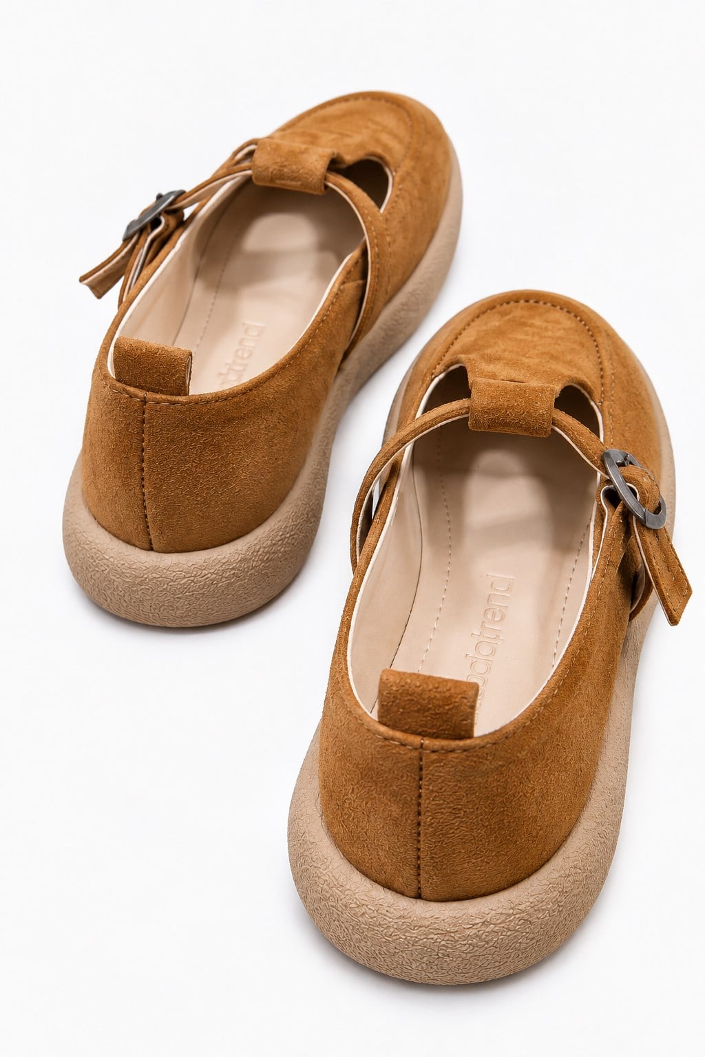 Kadın Tokalı Kemerli Loafer TABA SÜET