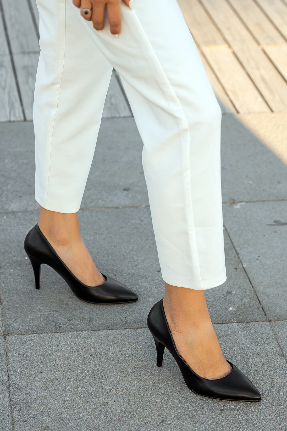 Kadın Topuklu Ayakkabı SİYAH CİLT