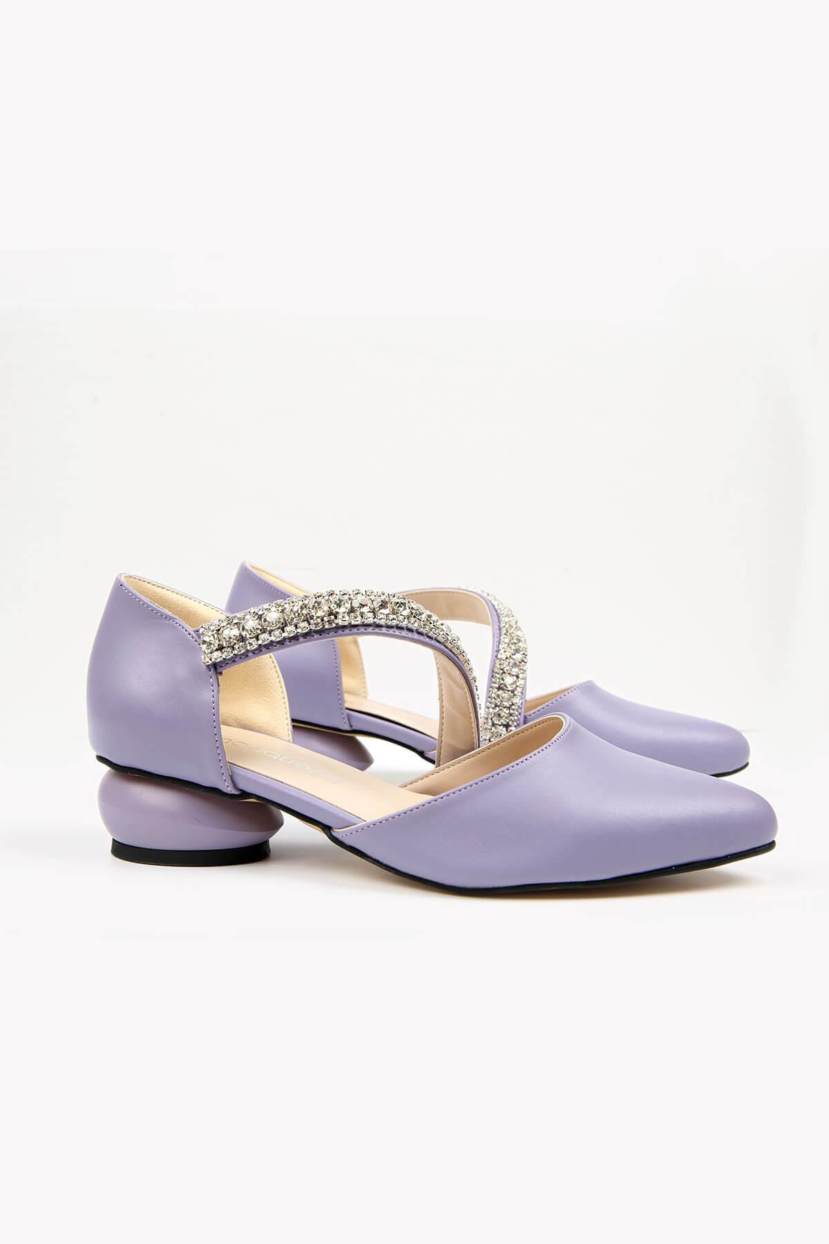 Kadın Yumurta Topuklu Günlük Ayakkabı LİLA CİLT