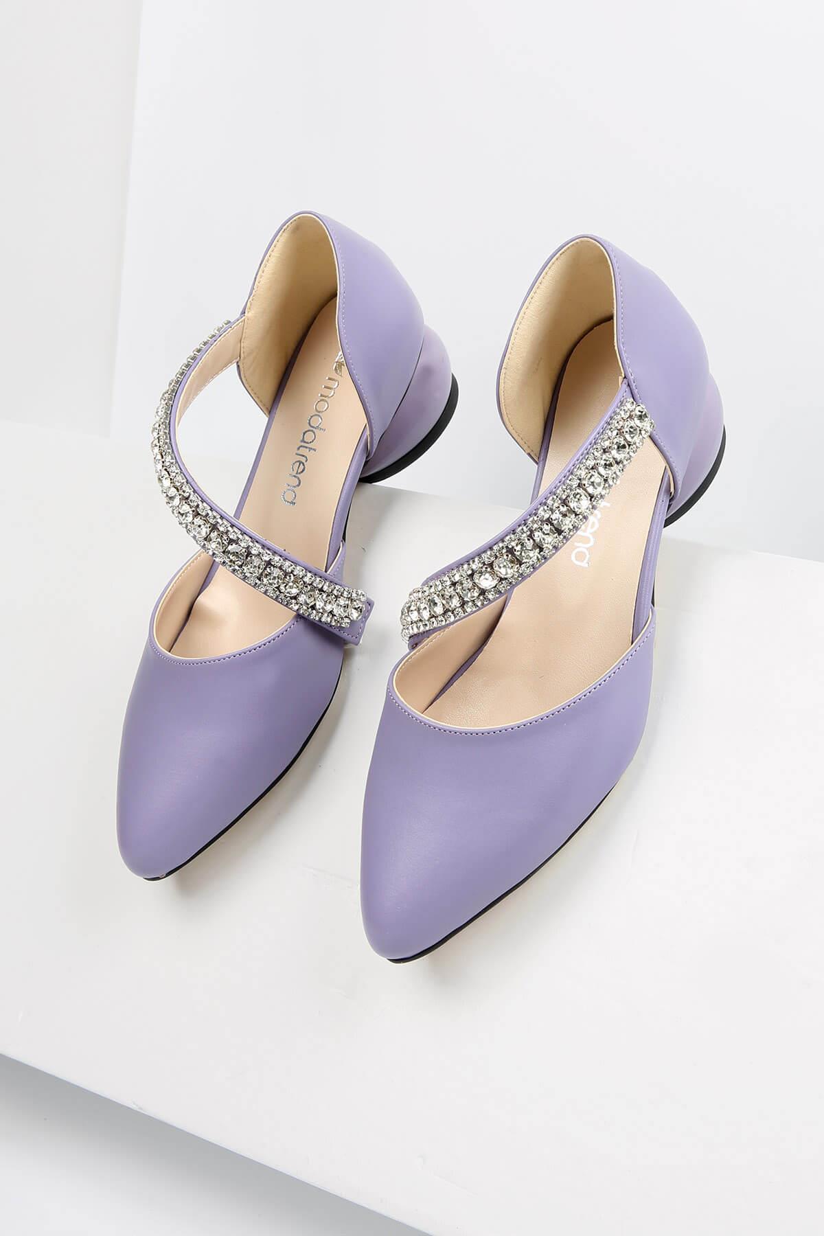 Kadın Yumurta Topuklu Günlük Ayakkabı LİLA CİLT