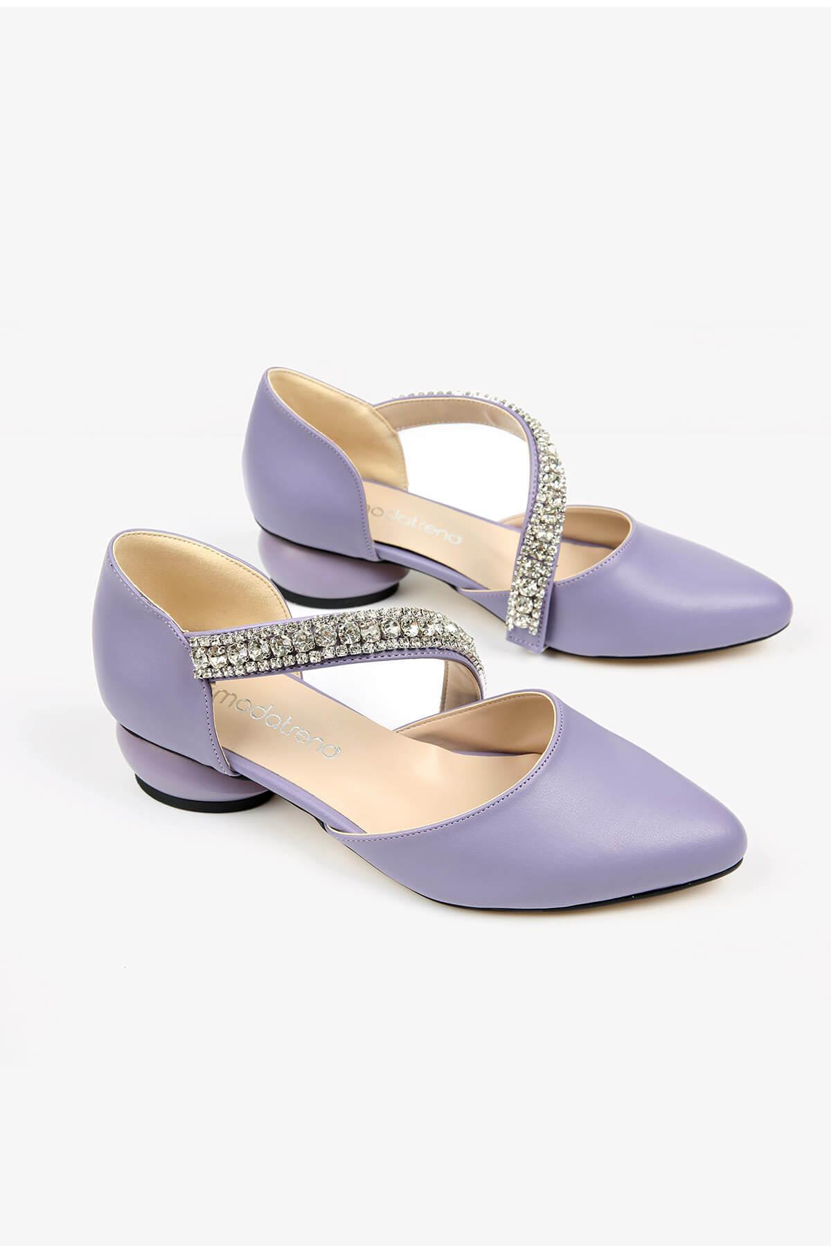 Kadın Yumurta Topuklu Günlük Ayakkabı LİLA CİLT