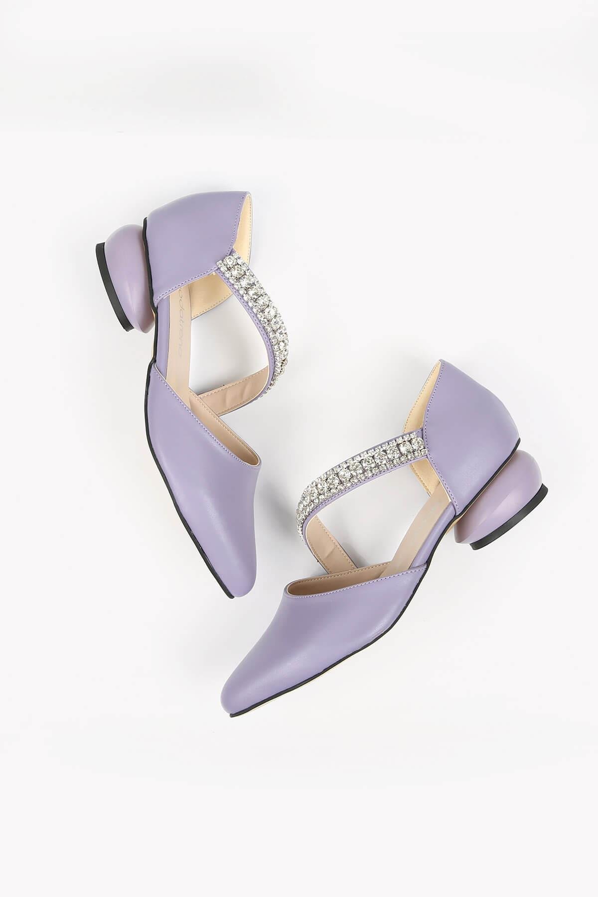Kadın Yumurta Topuklu Günlük Ayakkabı LİLA CİLT