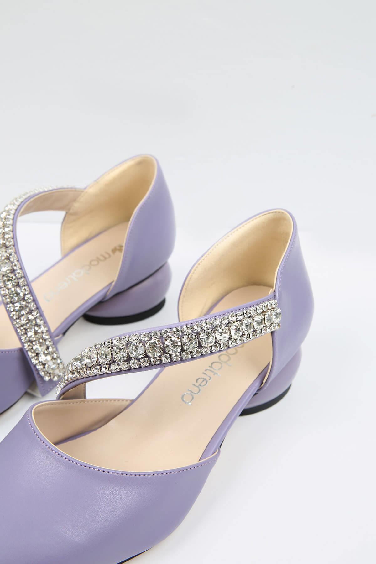 Kadın Yumurta Topuklu Günlük Ayakkabı LİLA CİLT