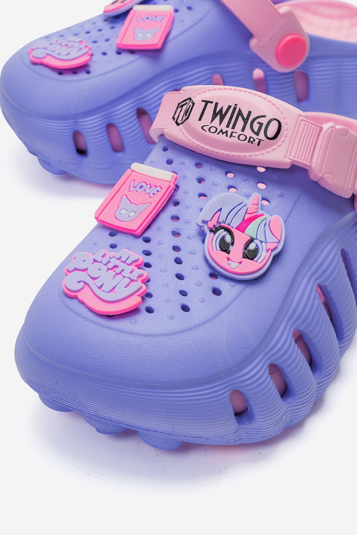 Lazerli Emojili Yüksek Sabo Terlik 26-35 LİLA PEMBE