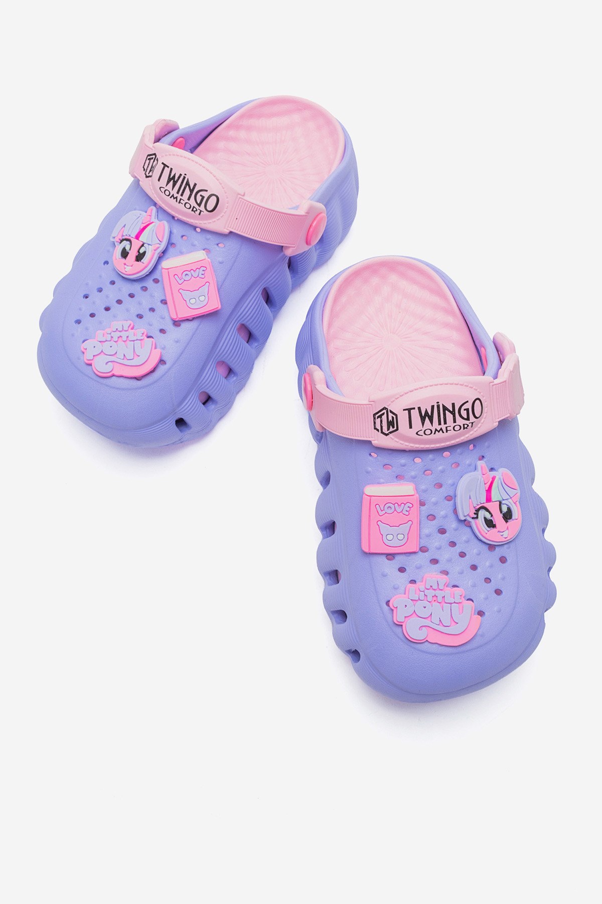 Lazerli Emojili Yüksek Sabo Terlik 26-35 LİLA PEMBE