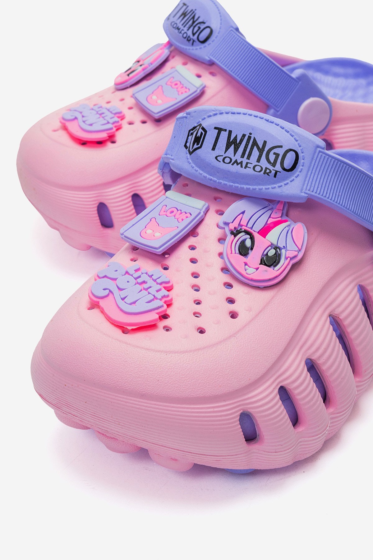 Lazerli Emojili Yüksek Sabo Terlik 26-35 PEMBE LİLA