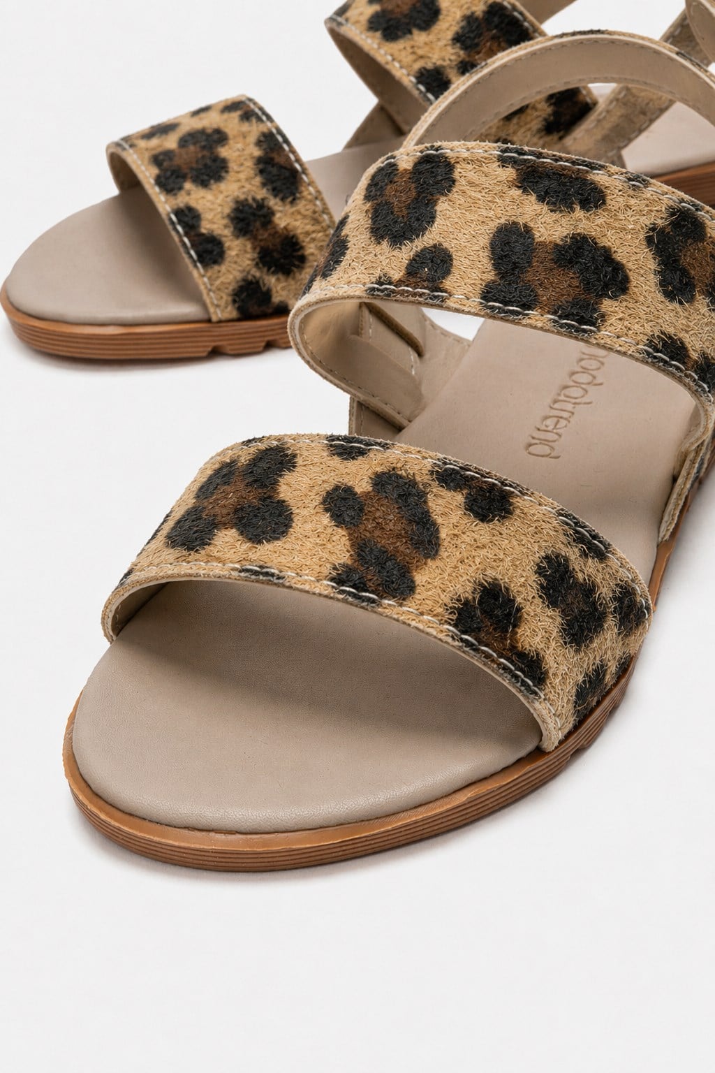 Tokalı Çift Biyeli Kadın Sandalet LEOPAR