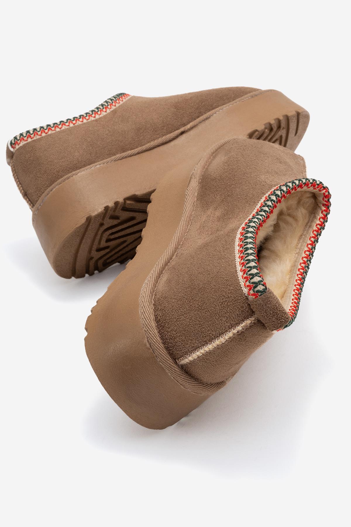 Yüksek Tabanlı Kısa Mini Bot KOYU VİZON