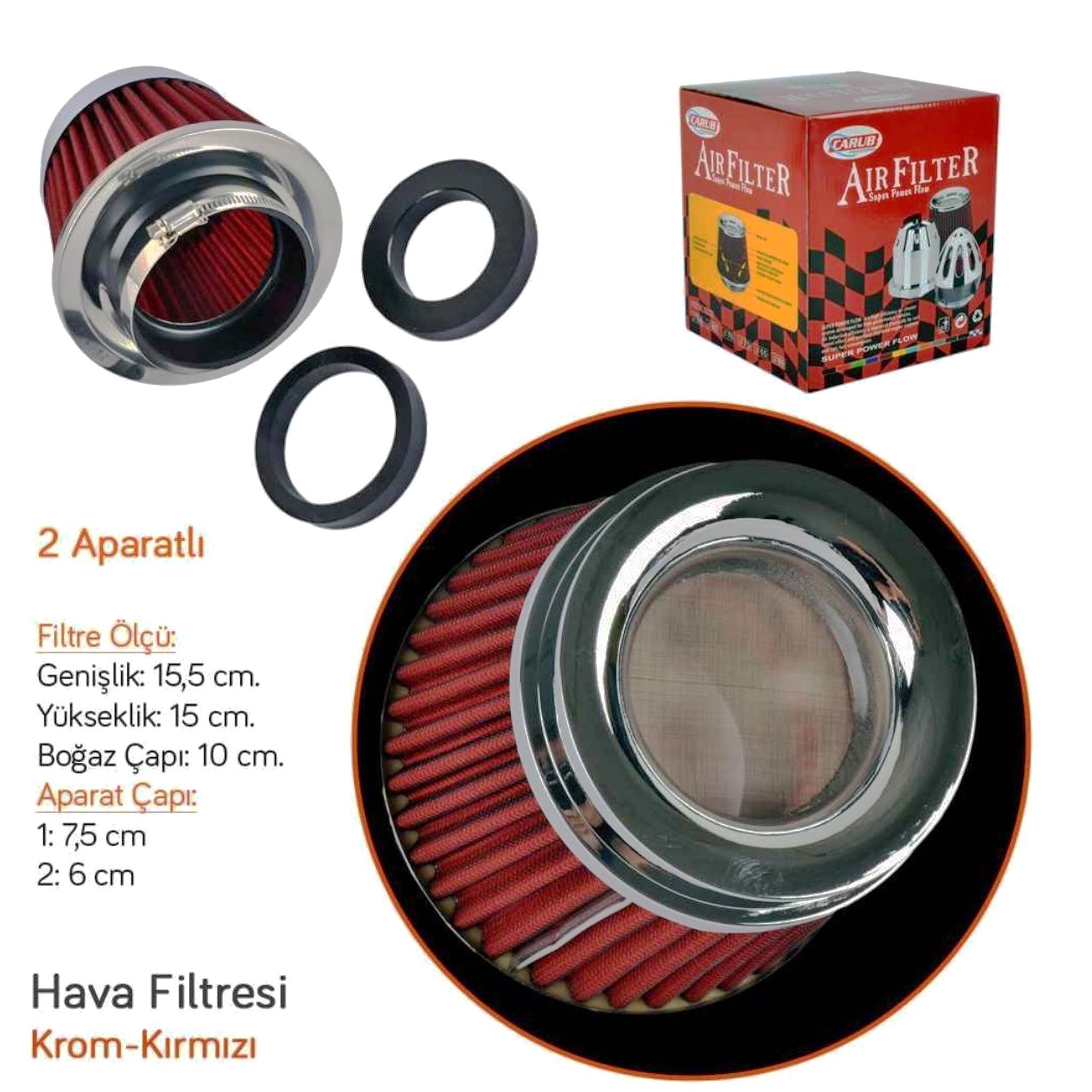 Hko Hava Filtresi 2 Aparat Krom KırmızıHKOBR4686301