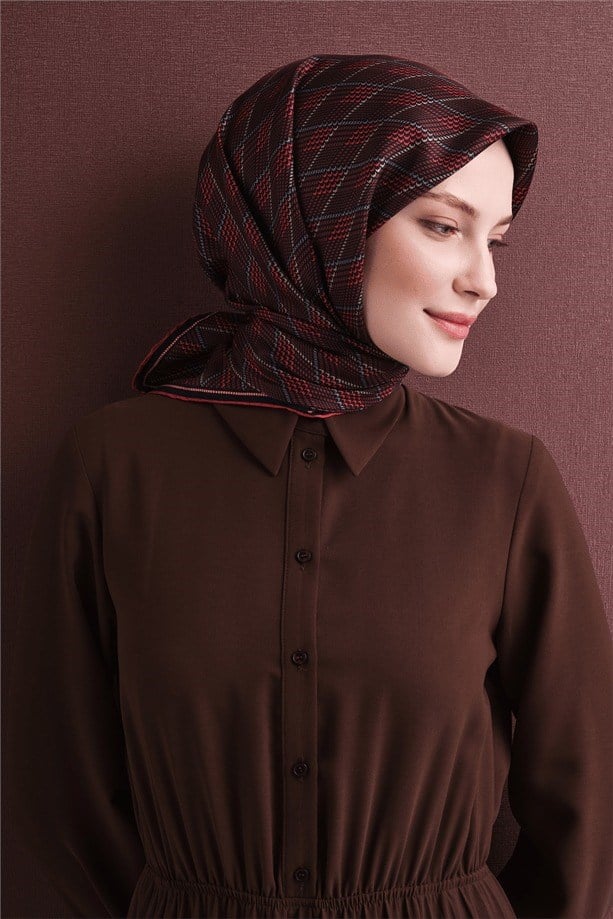 Armine Dj Saf Twill İpek Eşarp 9626D (T) - Siyah Eşarp ARMİNE 