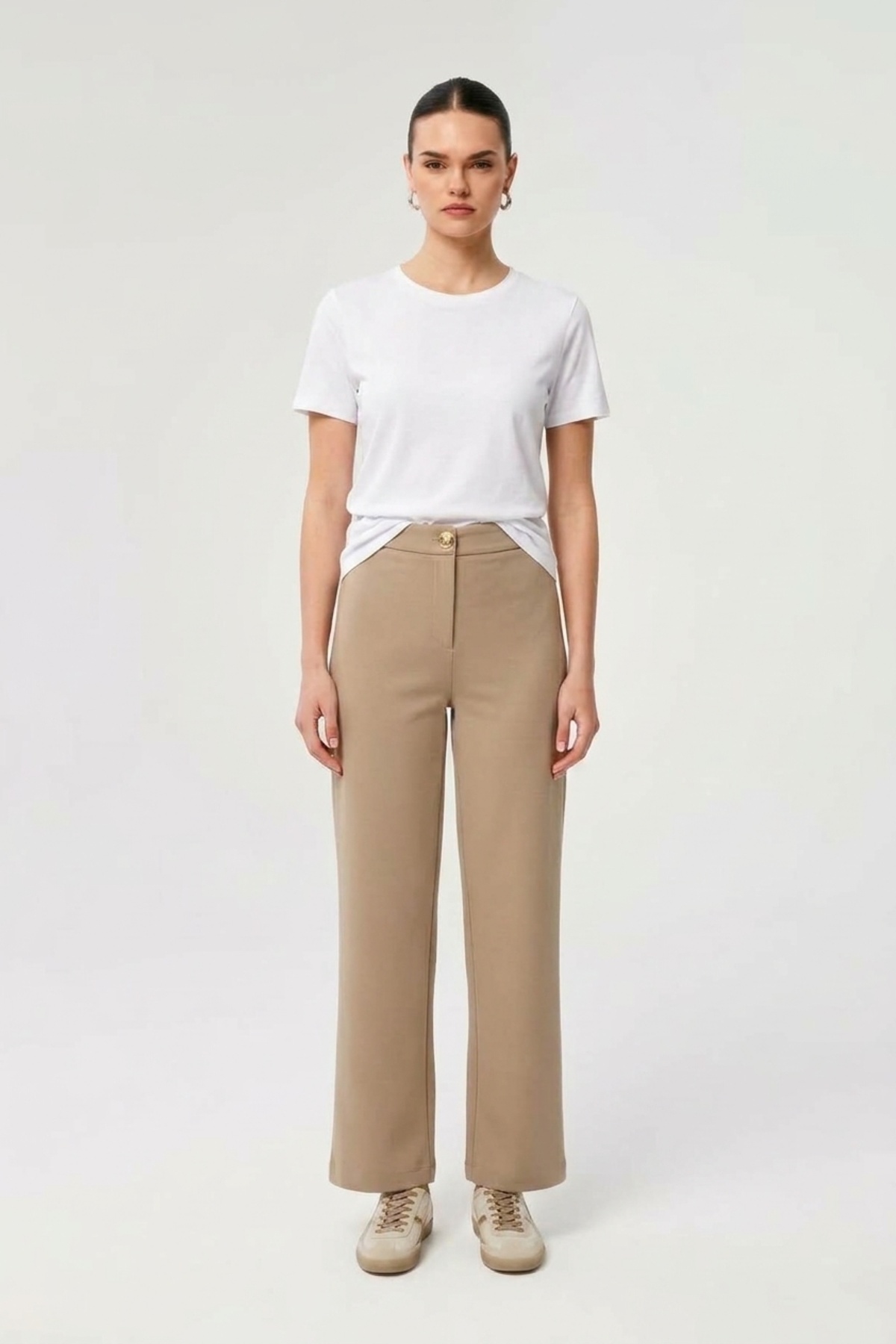 Sentez 5679 Streç Boru Paça Pantolon Camel Pantolon SENTEZ 
