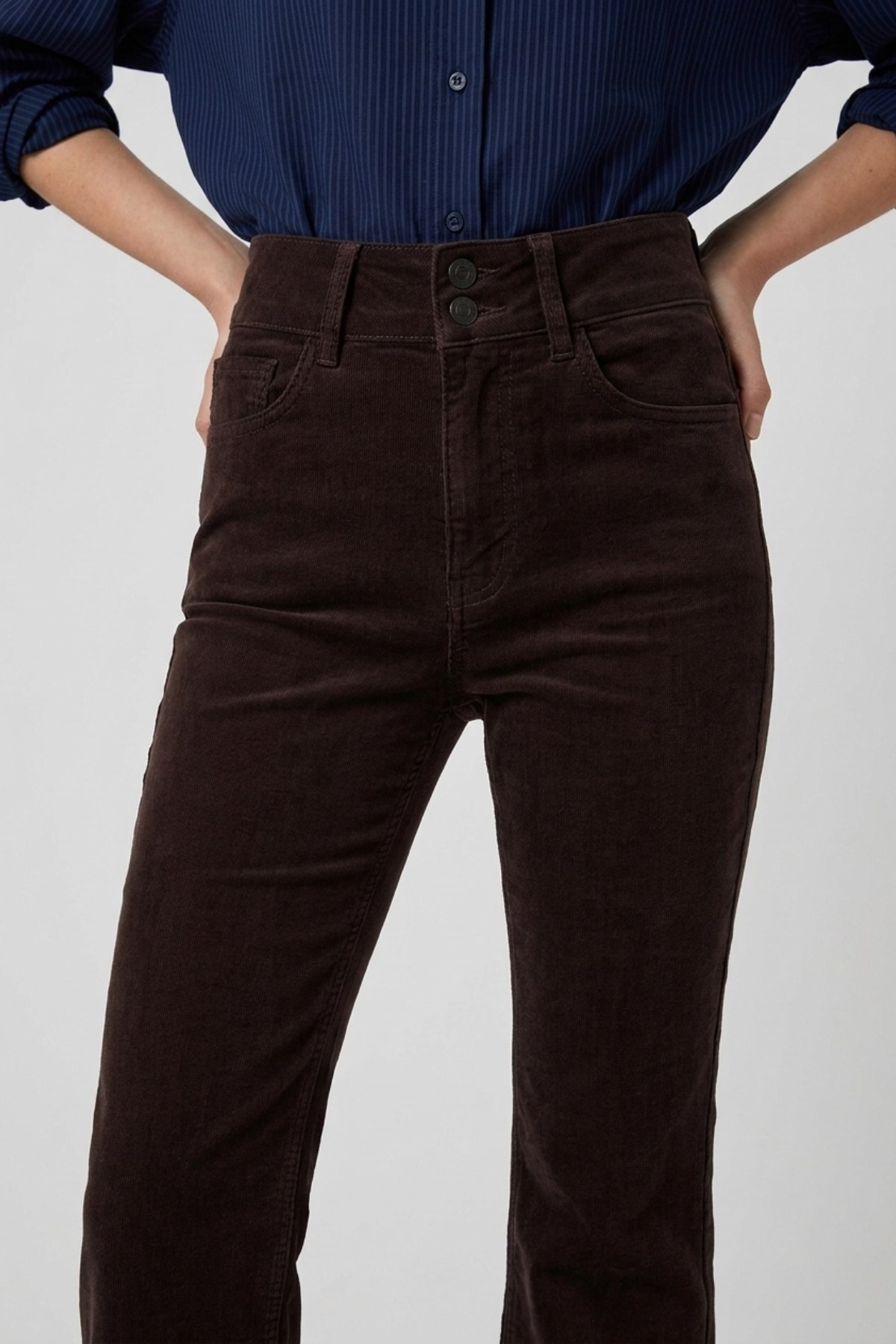 Pensli Geniş Kemerli Kot Pantolon 7151 Kahve Pantolon XLove Jeans 