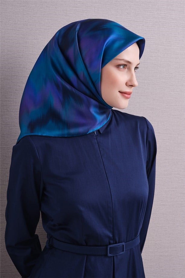 Armine Dj Saf Twill İpek Eşarp 9605D (T) - Morcivert Eşarp ARMİNE 