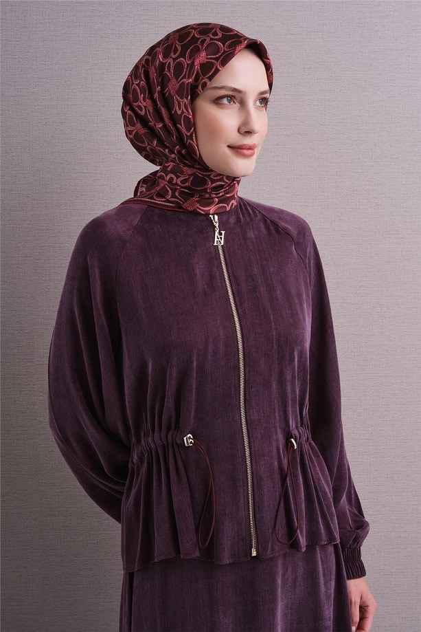 Armine Dj Saf Twill İpek Eşarp 9638D (T) - Bordo Eşarp ARMİNE 