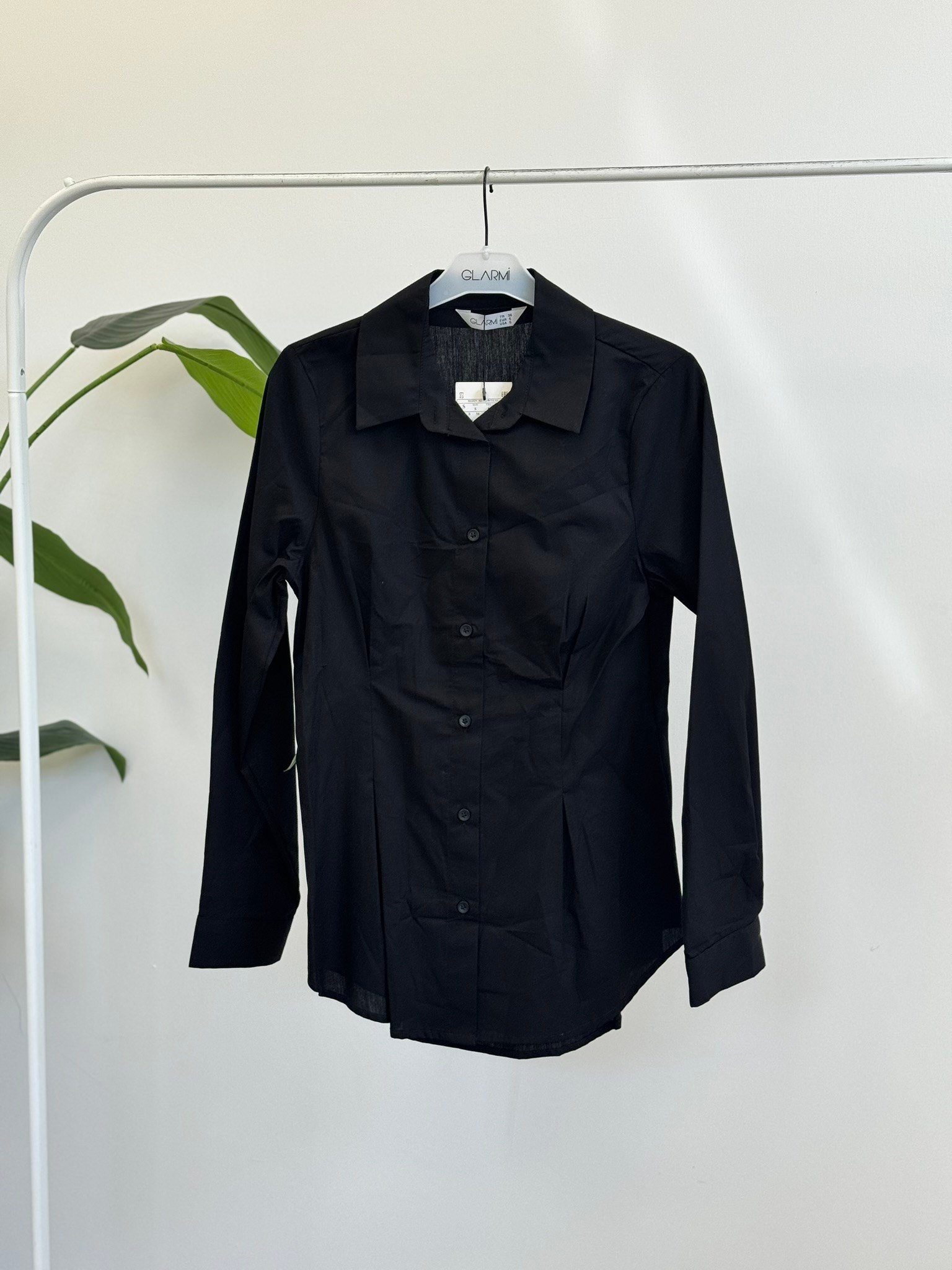 Bel Vurgulu Poplin Gömlek 1005907 - Siyah Tunik İKOLL 