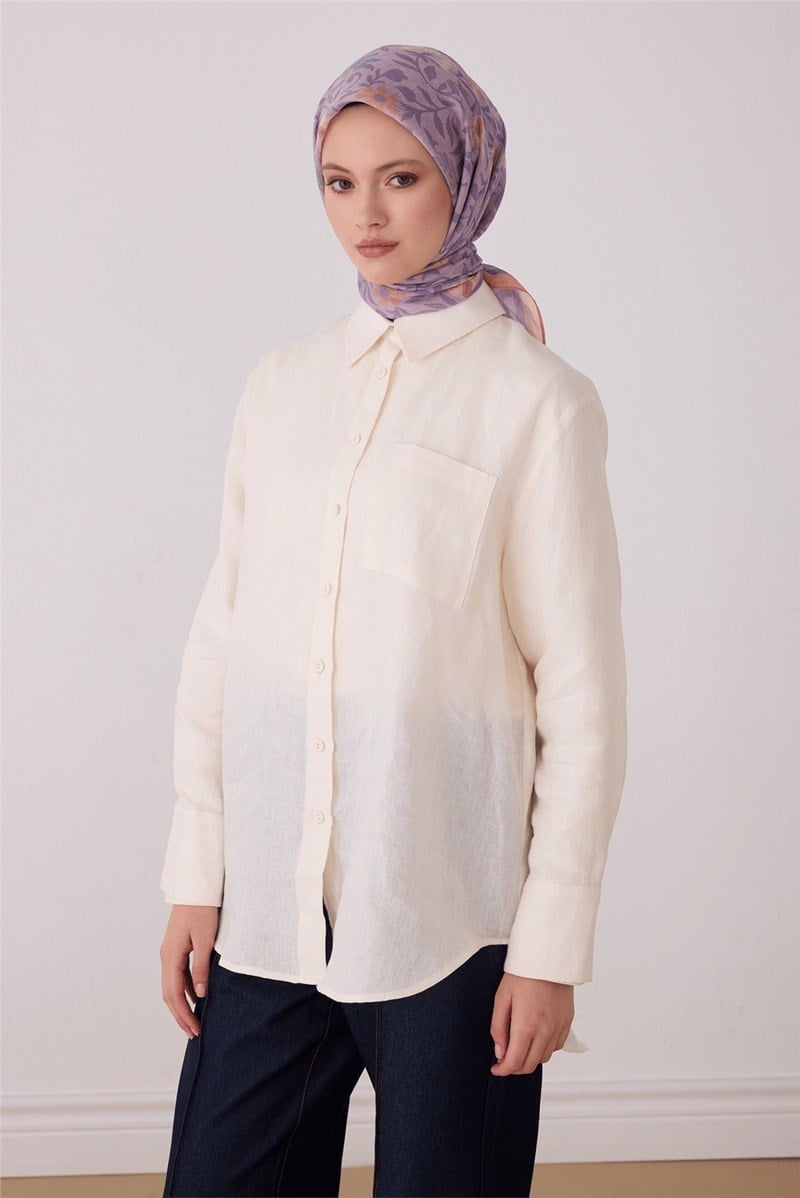 Belli 5175 Çiçek Desenli Rozy Eşarp Lila Eşarp BELLI 