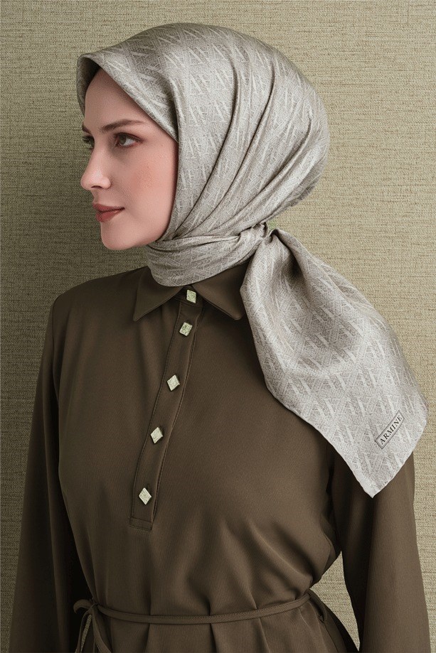 Armine Dj Saf Twill İpek Eşarp 9625D (T) - Taş Eşarp ARMİNE 