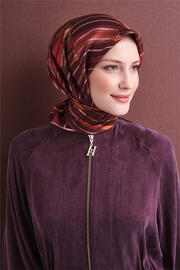 Armine Dj Saf Twill İpek Eşarp 9616D (T) - Mercan Eşarp ARMİNE 