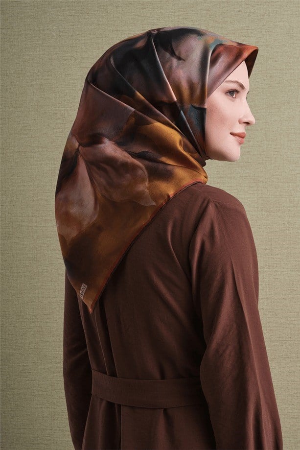 Armine Dj Saf Twill İpek Eşarp 9603D (T) - Doğa Eşarp ARMİNE 