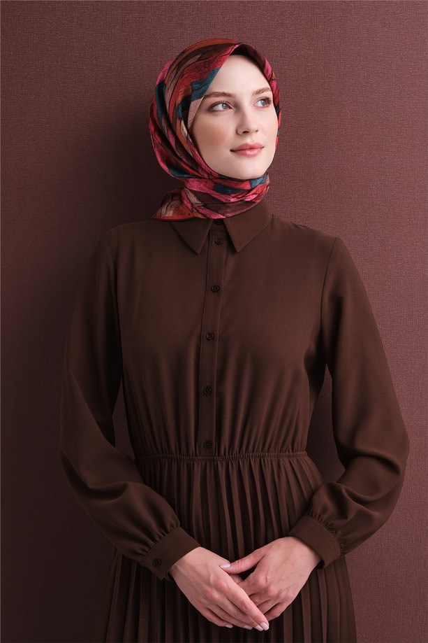 Armine Dj Saf Twill İpek Eşarp 9612D (T) - Kırmızı Eşarp ARMİNE 