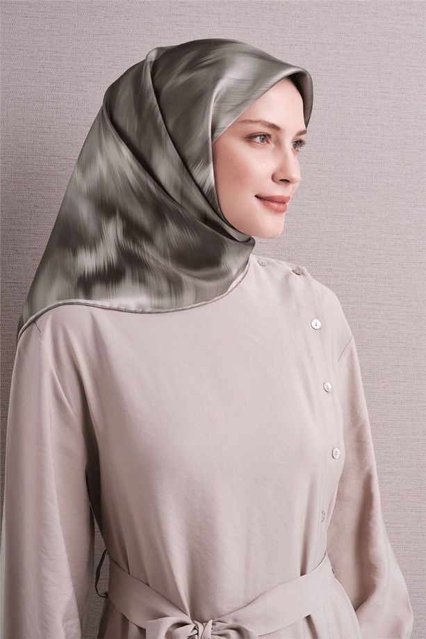 Armine Dj Saf Twill İpek Eşarp 9605D (T) - Bej Eşarp ARMİNE 
