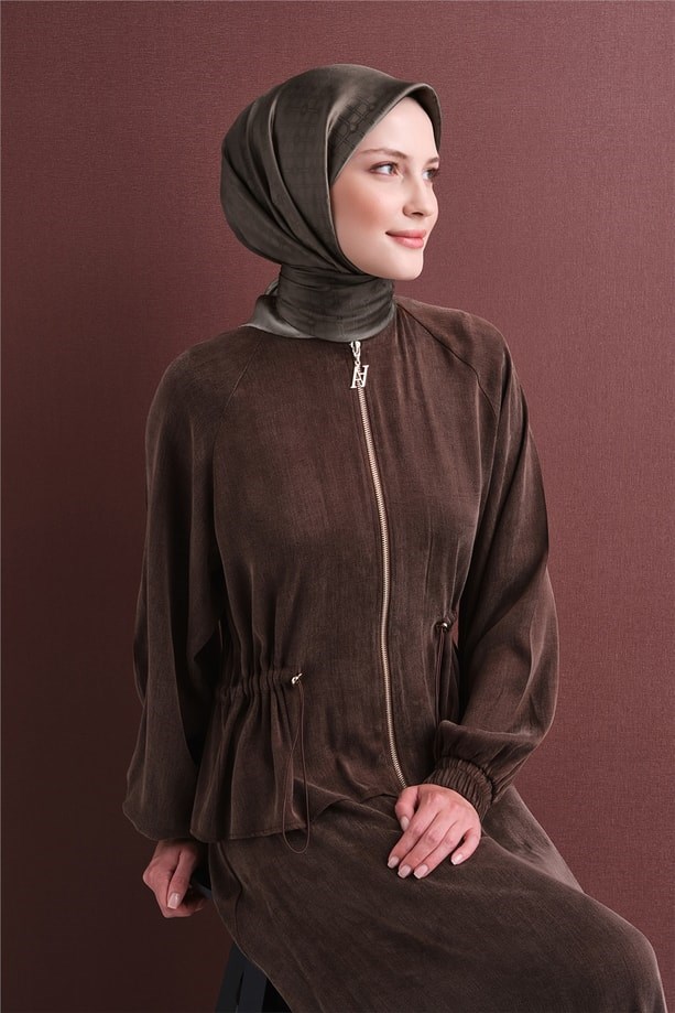 Armine Dj Saf Jakar İpek Eşarp 9647D (J) - Vizon Eşarp ARMİNE 