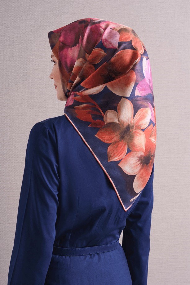 Armine Dj Saf Twill İpek Eşarp 9632D (T) - Mor Eşarp ARMİNE 