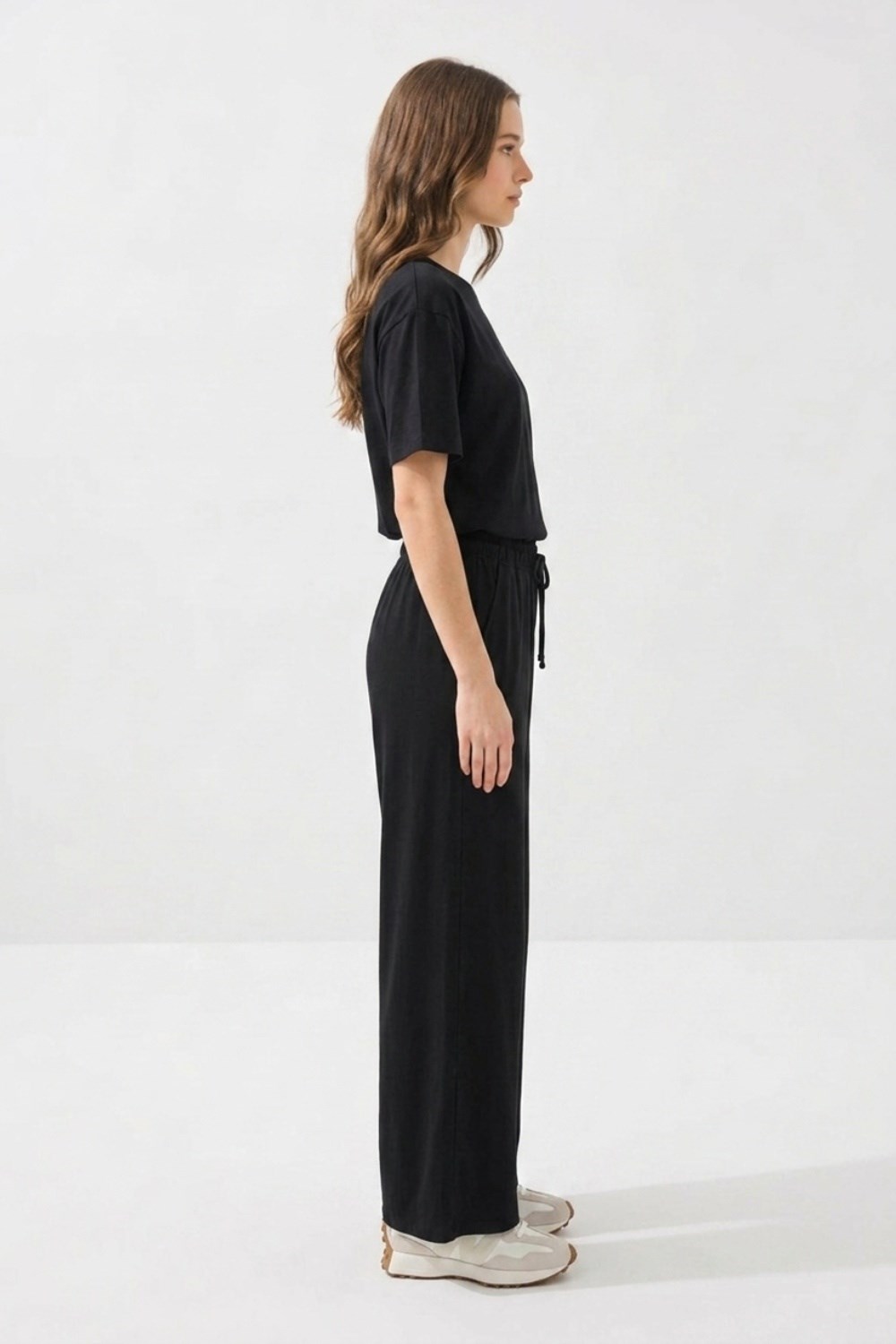 Palazzo Modal Jogger Pantolon 0037288 Siyah Pantolon İKOLL 