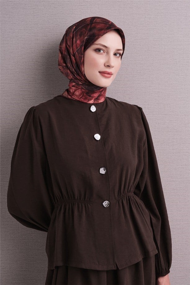 Armine Dj Saf Twill İpek Eşarp 9635D (T) - Mercan Eşarp ARMİNE 