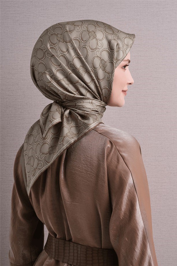 Armine Dj Saf Twill İpek Eşarp 9638D (T) - Latte Eşarp ARMİNE 