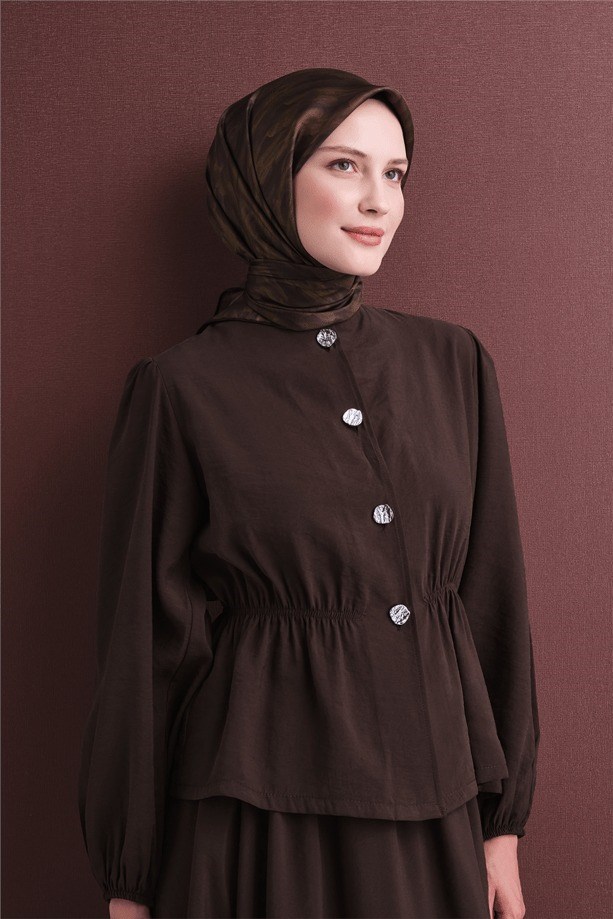 Armine Dj Saf Twill İpek Eşarp 9630D (T) - Antrasit Eşarp ARMİNE 
