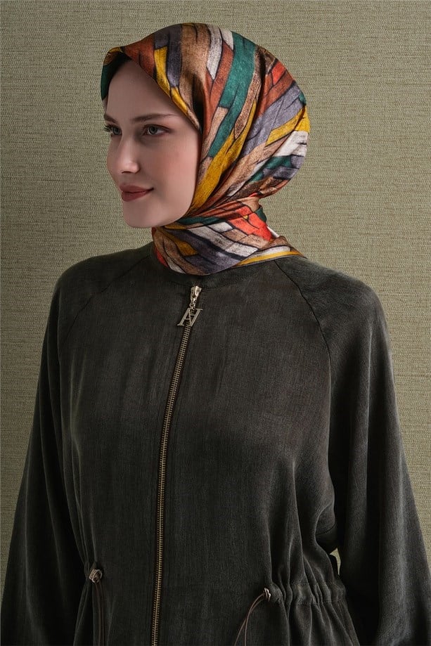 Armine Dj Saf Twill İpek Eşarp 9612D (T) - Oranj Eşarp ARMİNE 