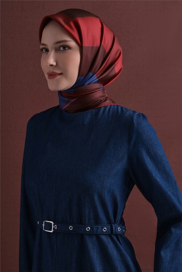 Armine Dj Saf Twill İpek Eşarp 9610D (T) - Mürdüm Eşarp ARMİNE 