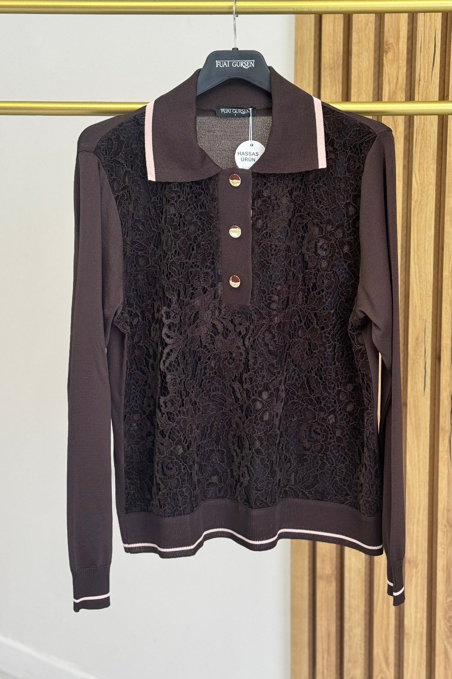 Fuat Gürşen 6905 Triko Tunik - Kahve Tunik FUAT GÜRŞEN 