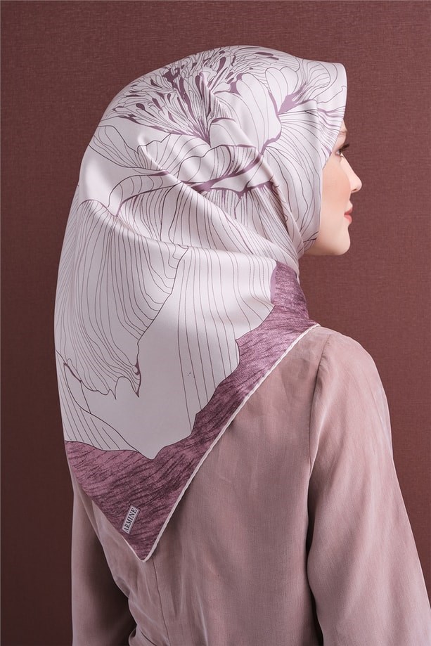 Armine Dj Saf Twill İpek Eşarp 9639D (T) - Pembe Eşarp ARMİNE 