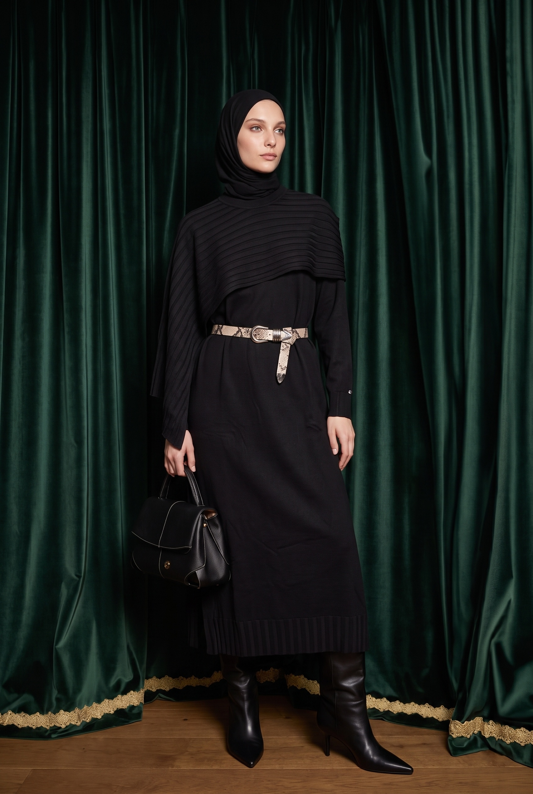 Armine Trend 26KAD903 Ön Şerit Detaylı Elbise Siyah Elbise ARMİNE TREND 