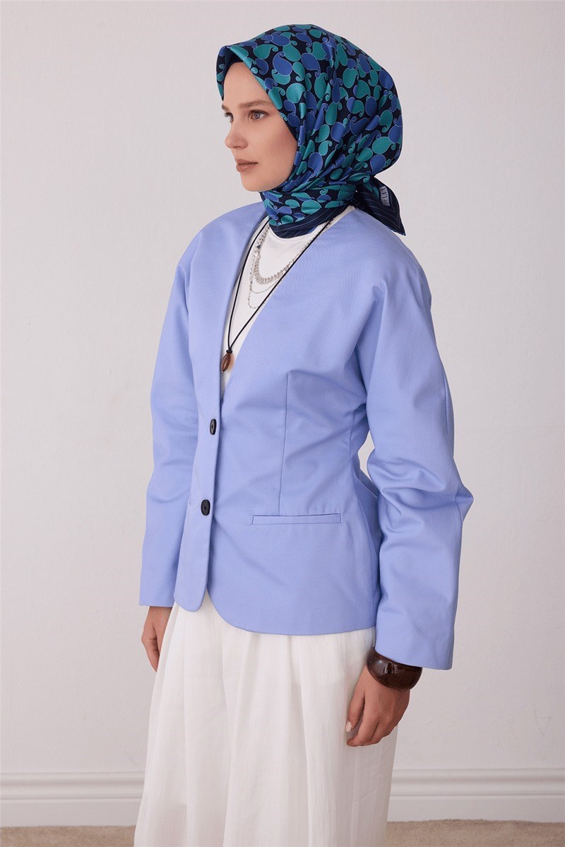 Belli 4422 Anadolu Motifleri Etnik %100 Twill İpek Eşarp - Lacivert Eşarp BELLI 