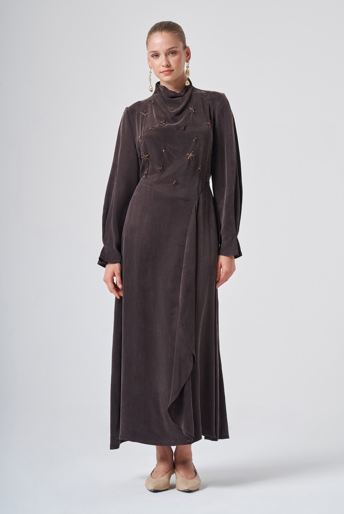 Nuss 2042 ELBİSE Kahve Elbise NUSS 