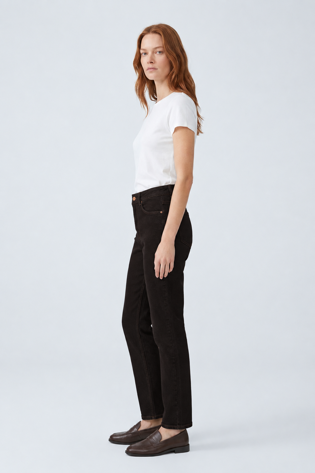 Dikişsiz Paça Mom Fit Kot Pantolon 764 Kahve Pantolon XLove Jeans 