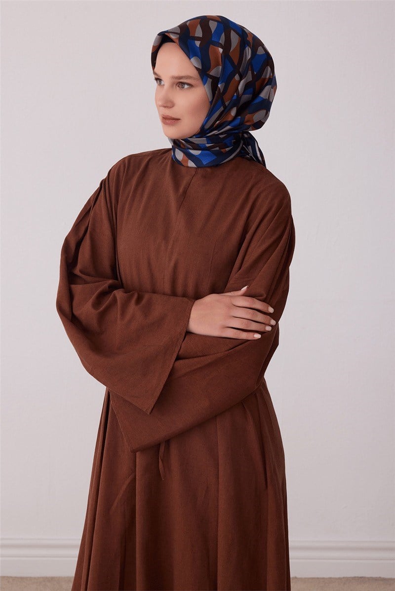 Belli 4420 Pusula Çizgileri Geometrik %100 Twill İpek Eşarp - Lacivert Eşarp BELLI 