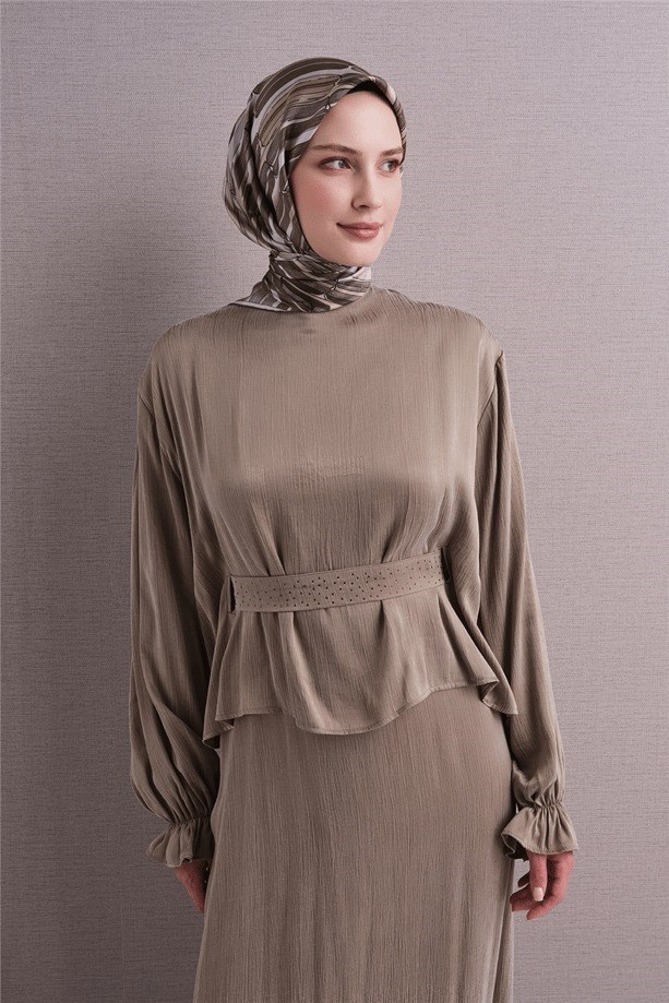 Armine Dj Saf Twill İpek Eşarp 9616D (T) - Toprak Eşarp ARMİNE 