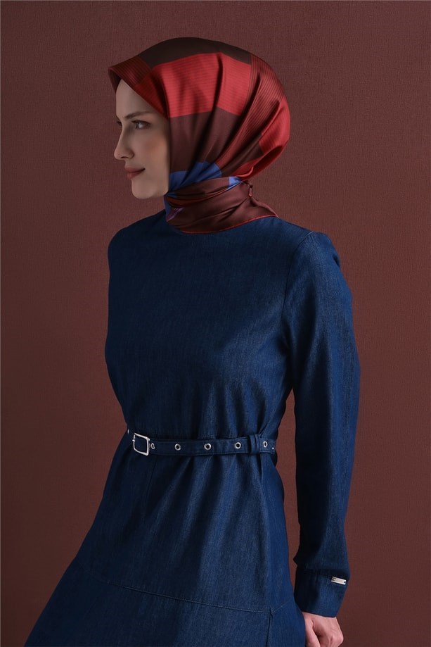 Armine Dj Saf Twill İpek Eşarp 9610D (T) - Mürdüm Eşarp ARMİNE 